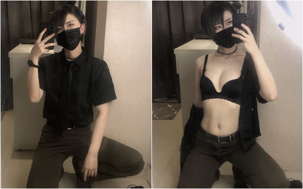 Looking quite delicate on the left, but when taking off the outer shirt