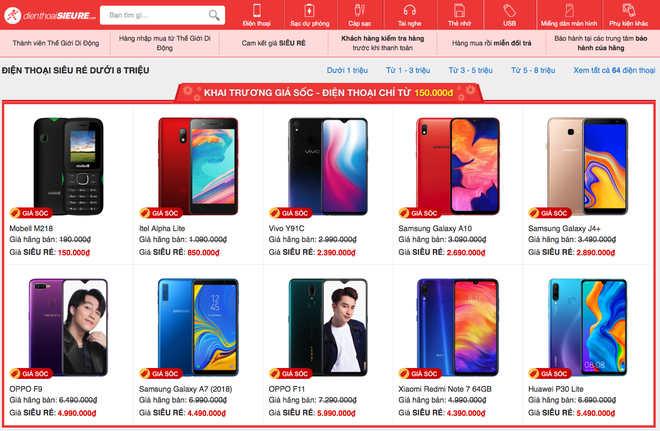 The prices at Super Cheap Phone are lower compared to Thế Giới Di Động and many other retailers.