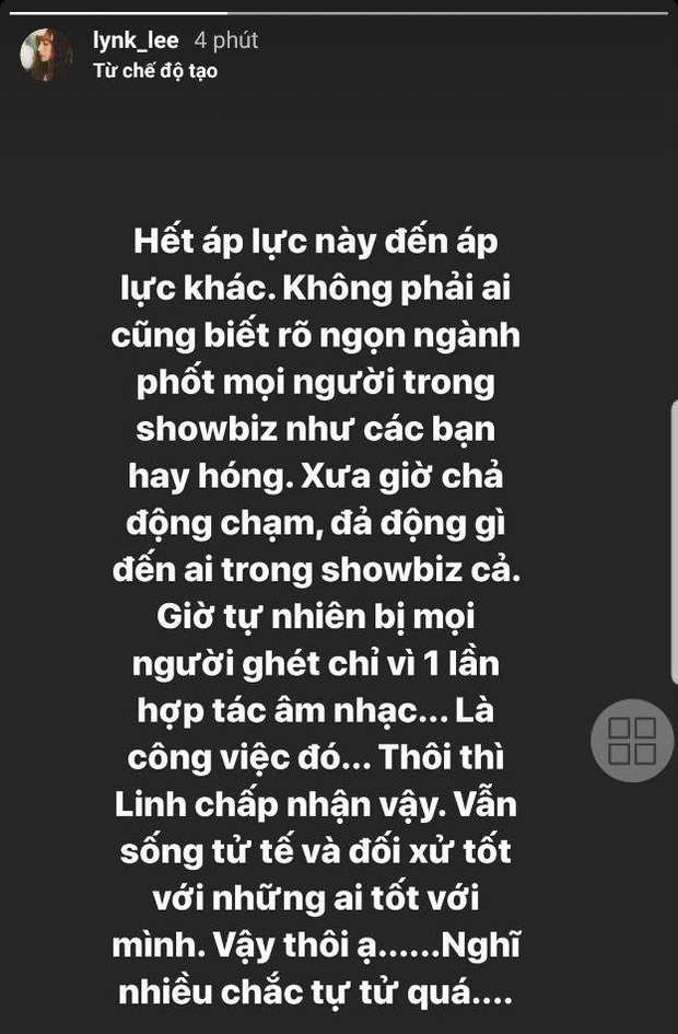 Lynk Lee raised concerns when mentioning suicide.