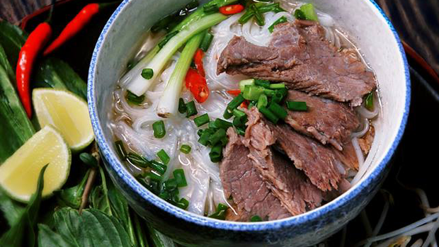 A traditional bowl of Vietnamese pho.