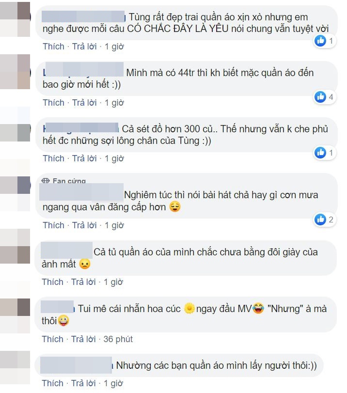 Reactions from netizens regarding Sơn Tùng M-TP's investment in his wardrobe