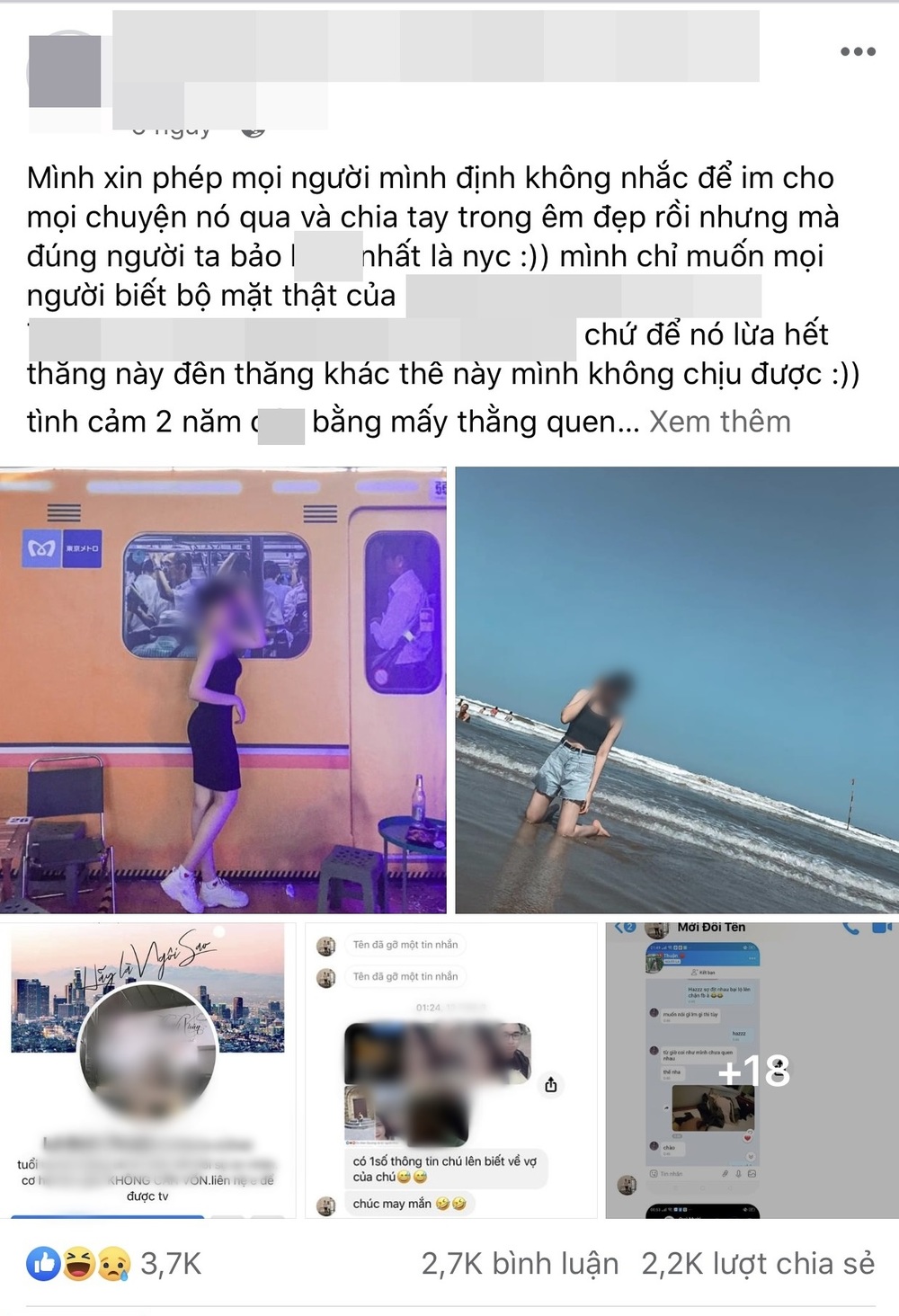The revelation of the guy's romantic troubles after being cheated on