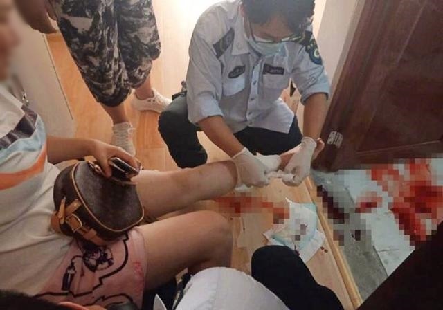 The victim lost a lot of blood and the wound is quite serious