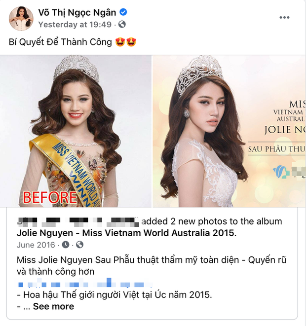 Ngân 98's sarcastic post