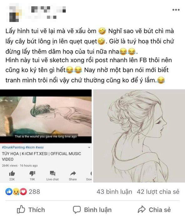 Post accusing K-ICM's team of using their drawing without permission.