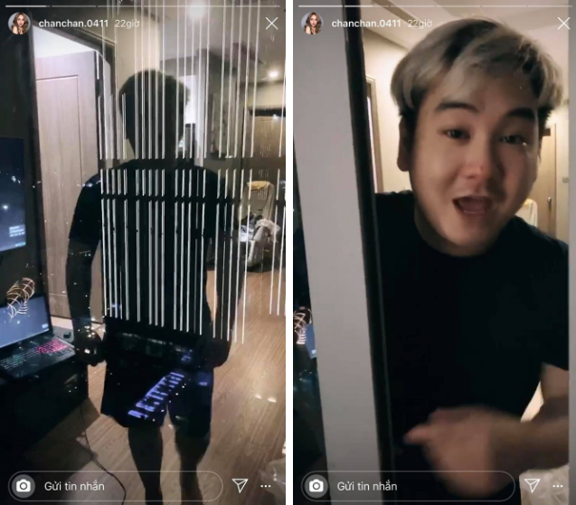 Xemesis quietly closing the door to 'trap' his wife outside.