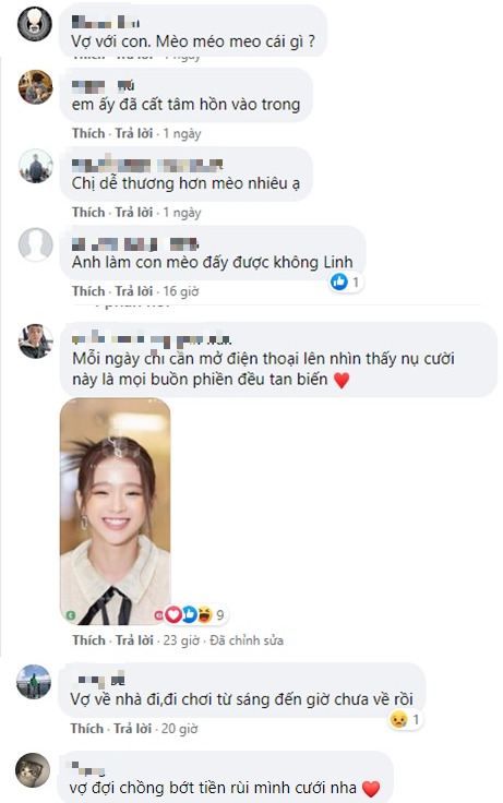 Humorous reactions from the online community, competing to 'claim her as wife' under Linh Ka's photos