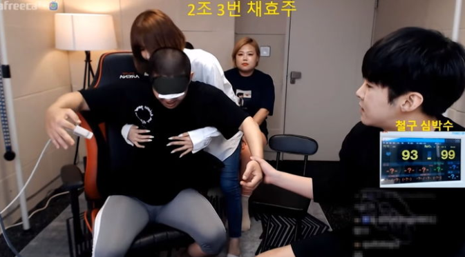 The YouTuber was shocked to be hugged from behind