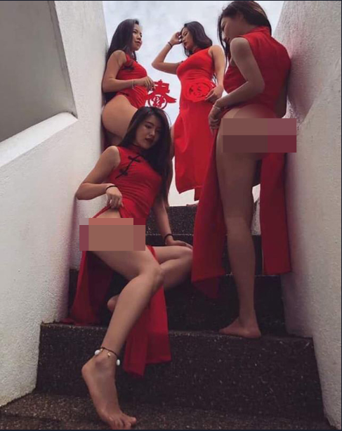 These bridesmaids were heavily criticized for desecrating traditional ethnic costumes.