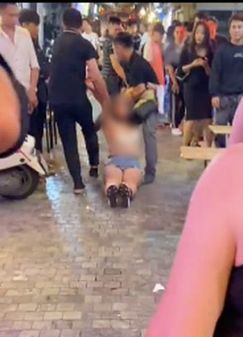 And was dragged away afterwards... Screenshot from the video