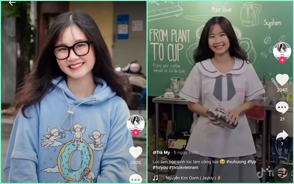 Trà My is a TikToker very good at catching trends and has videos that attract hundreds of thousands of 'likes'.