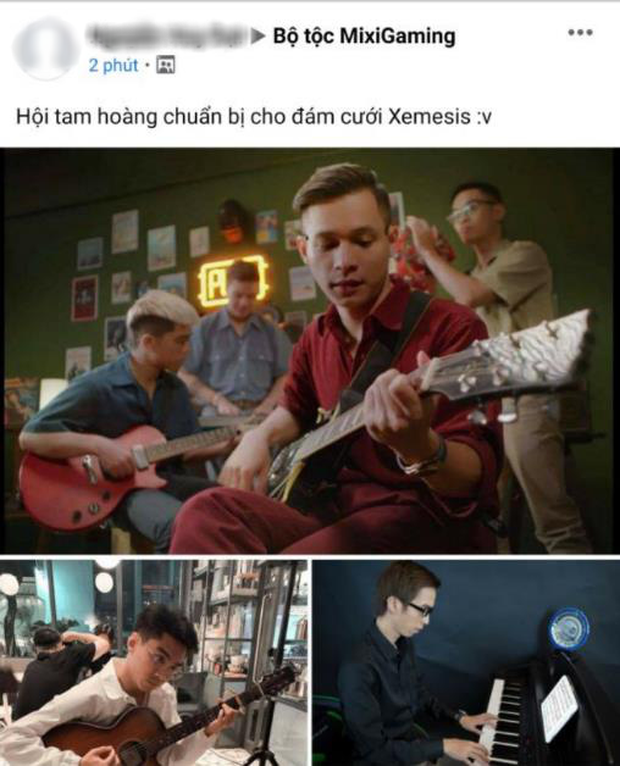A romantic image of Độ Mixi in the recently released MV Say Em, chosen along with 2 photos of PewPew and ViruSs practicing guitar and piano.