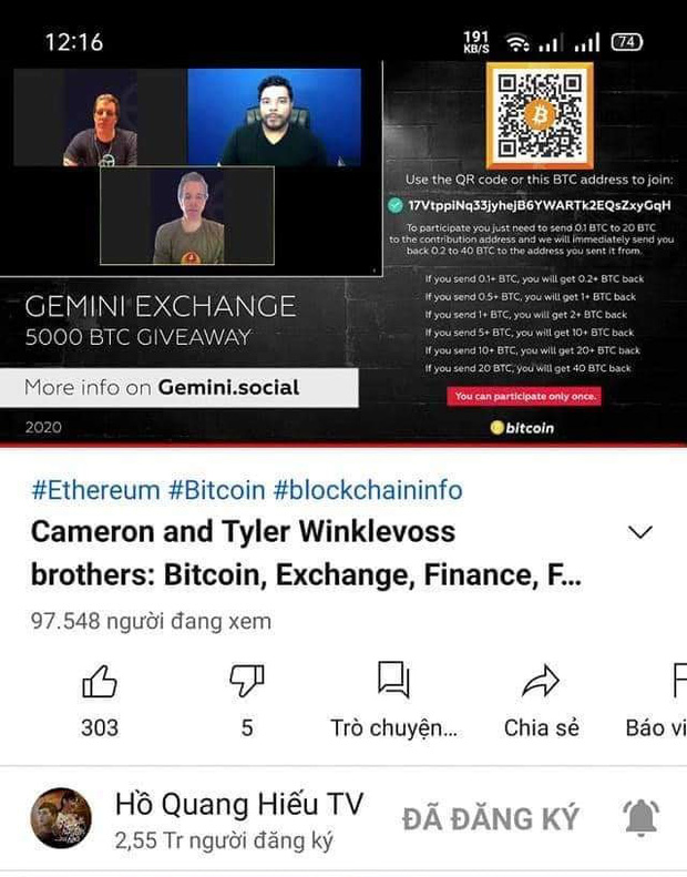 Hồ Quang Hiếu's YouTube channel has also been a victim of hackers