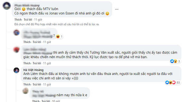 Internet user with the nickname P.M.H mocking Quang Liêm's skills