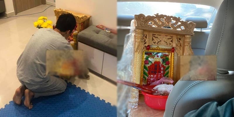 The story of the young man bringing a shrine to meet his future father-in-law is causing a stir in the online community