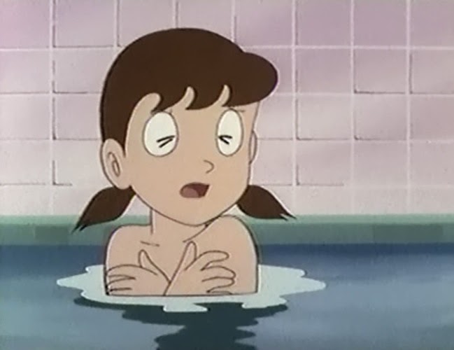 Details of Shizuka bathing in the tub