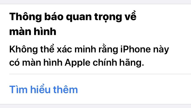 The notification 'Non-genuine component' appears when the iPhone detects a hardware change