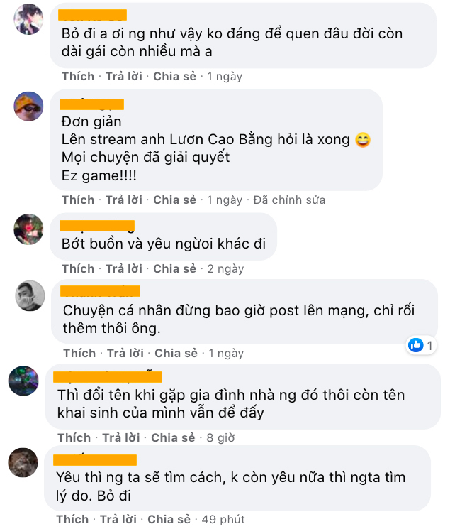 Gamers advising the young man.