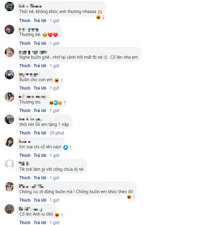 Positive encouragement from the online community