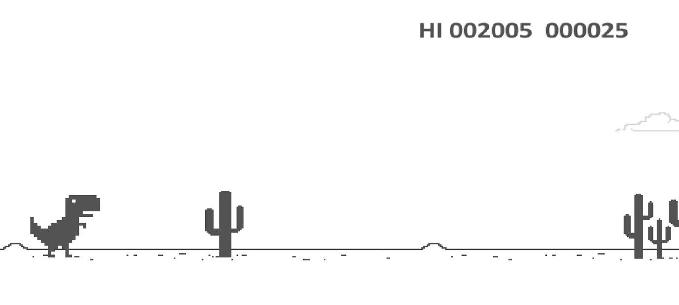 Image of the Dino game that always appears on the browser whenever we lose connection
