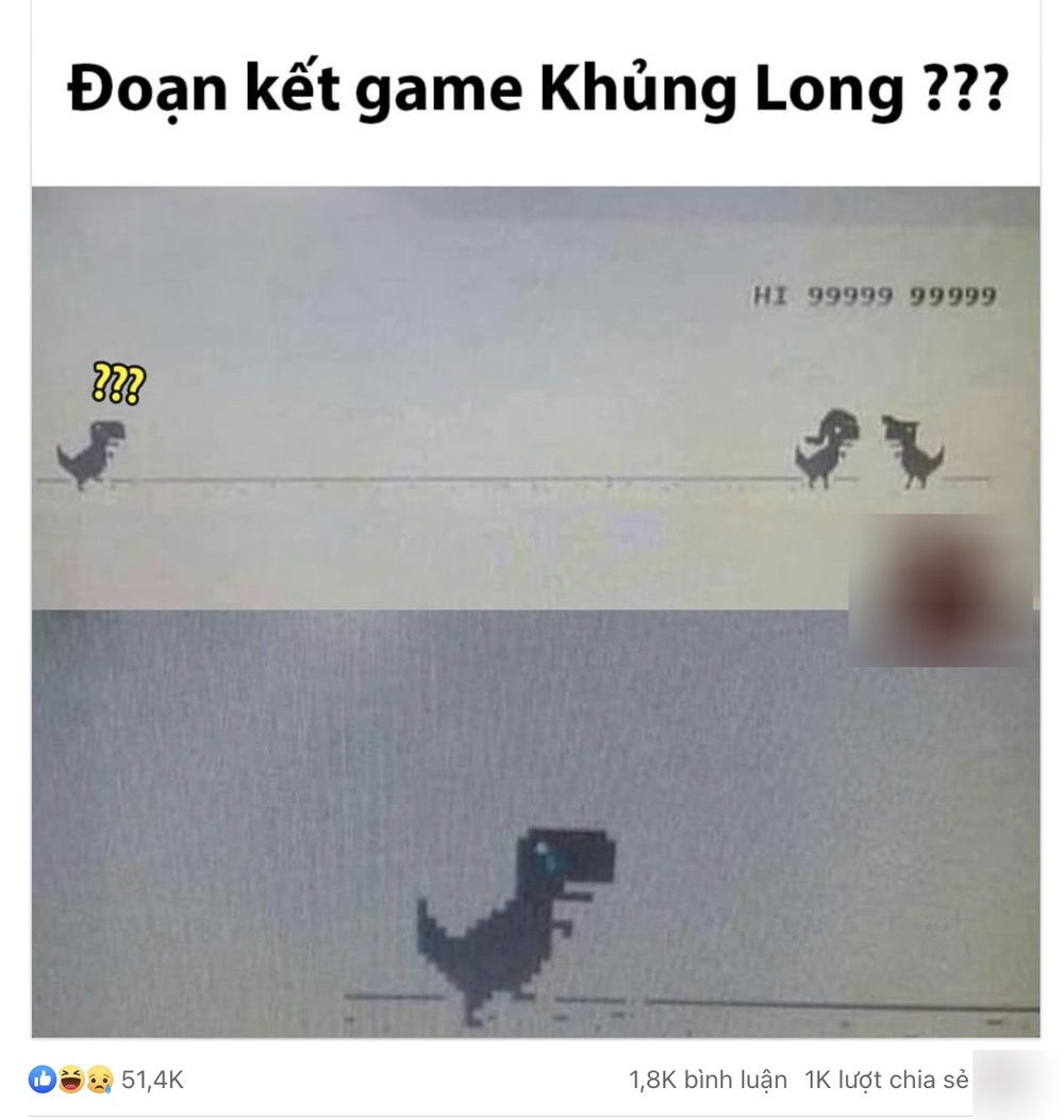 The tragic ending shared across many groups and forums about this dino game