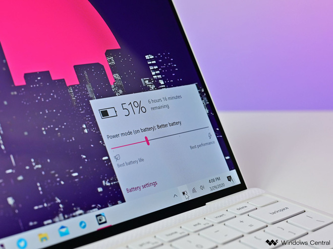 The high resolution screen is the main culprit for battery drain on battery-powered devices like laptops and smartphones