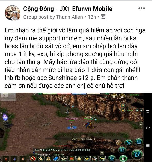Female gamer posts asking for help.
