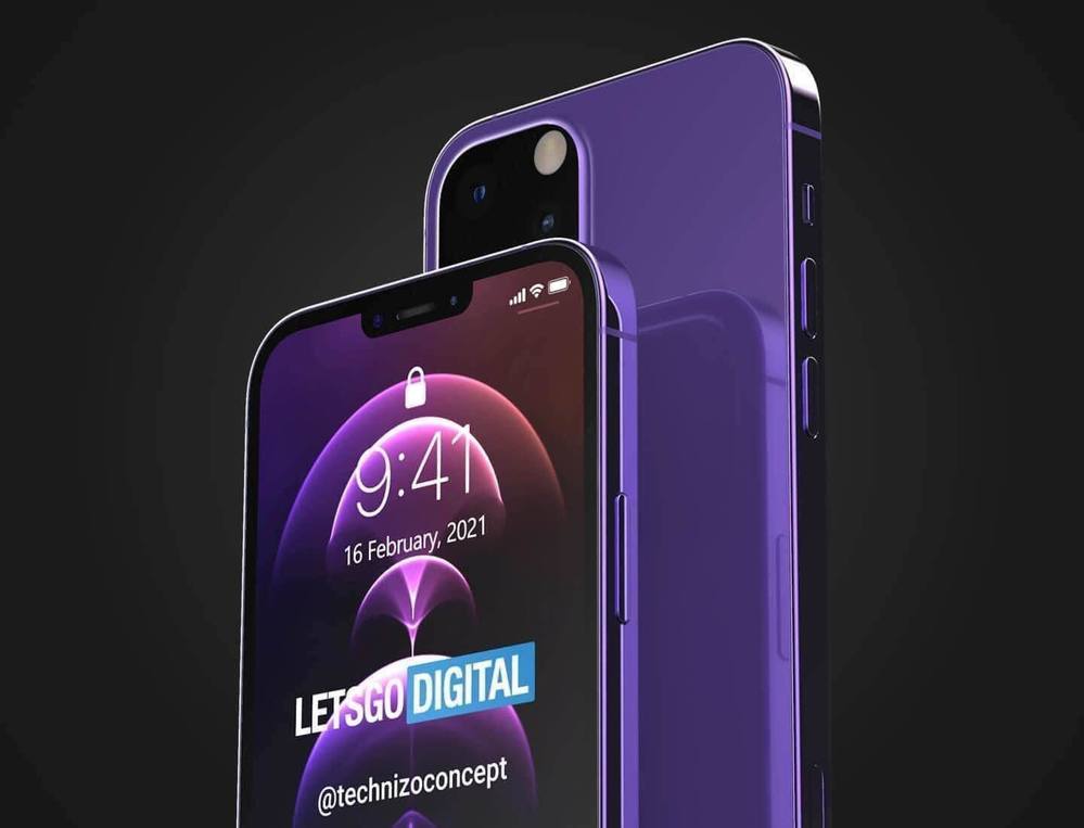 The eye-catching purple color of the iPhone 13