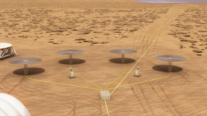 Concept of a power system on Mars using 4 units of 10 kilowatts