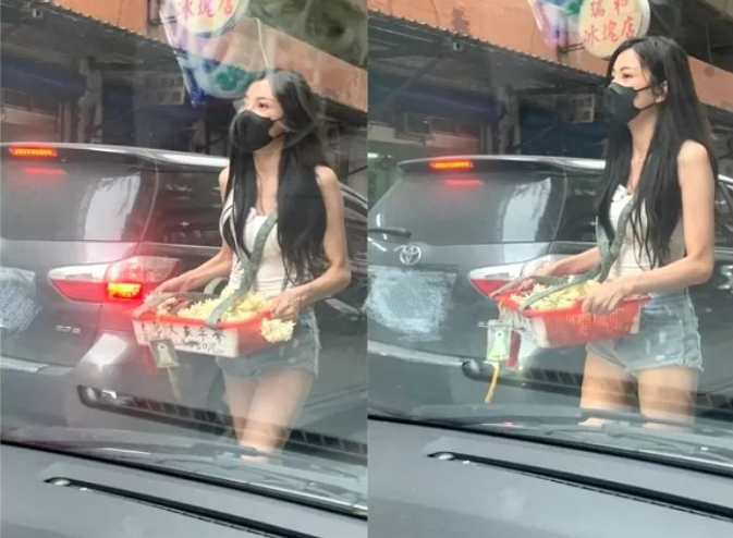 Image of a beautiful girl selling magnolia flowers that caused a stir in the online community