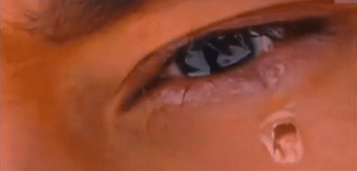 Take a close look at Huang Xiaoming's impressive tear...