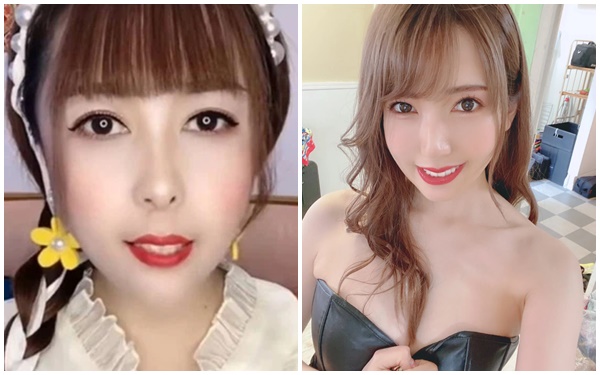 Yui Hatano in 'fake' version (left) and the real version (right)
