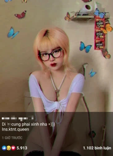 A female streamer from Nghe An, born in 2001, livestreaming games like League of Legends, PUBG, and Among Us.