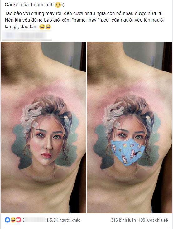When in love, it's beautiful, when breaking up, you must wear a mask right away