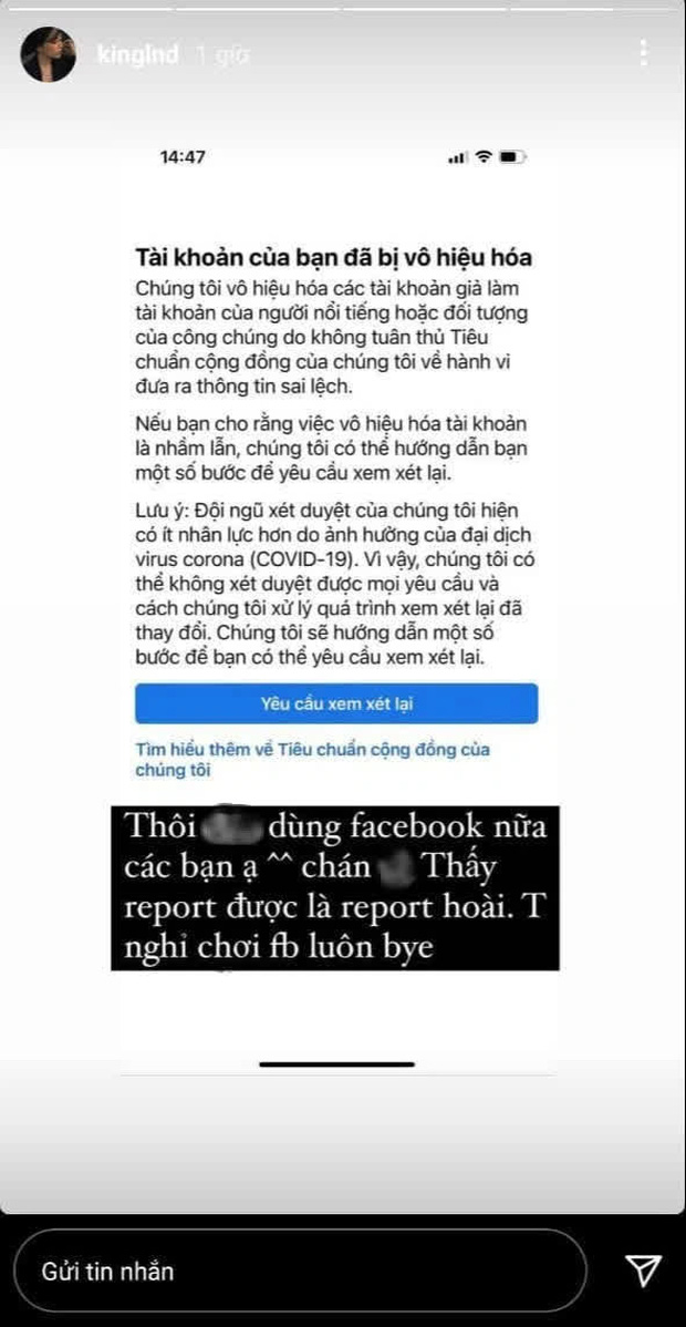 To the extent that Linh Ngọc Đàm declared she is taking a break from this social network, despite having 1.3 million followers on her Facebook account