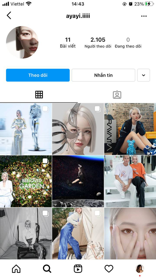 The TikTok and Instagram social media accounts of this virtual idol