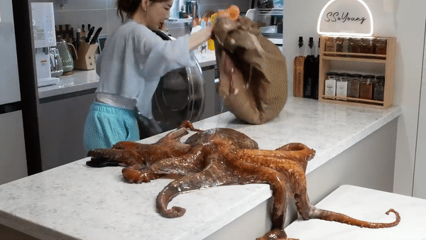 Moment when Ssoyoung had to wrestle with the giant octopus
