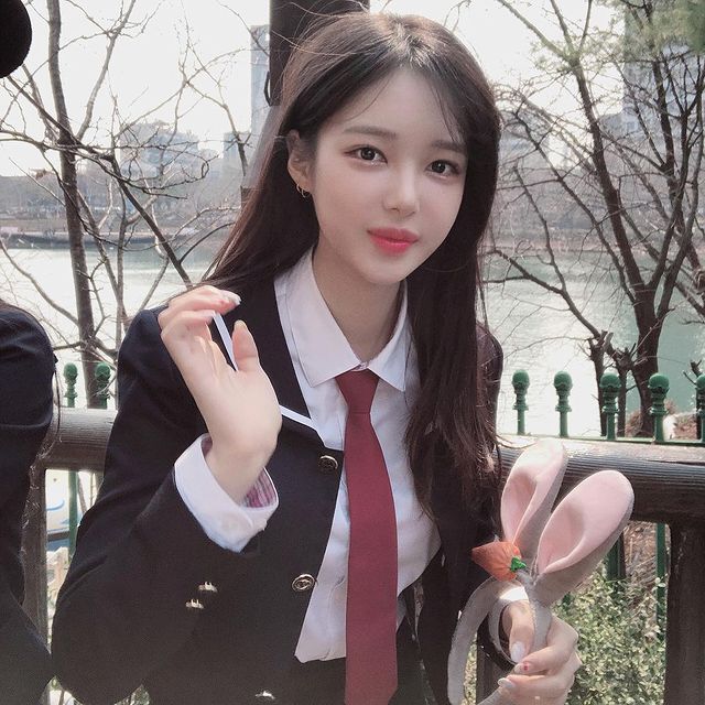 Cosplay schoolgirl photo posted by Ayun herself