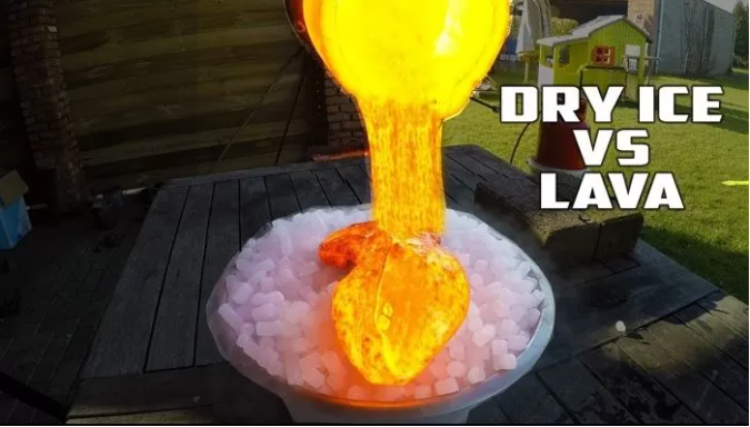 Dry ice and lava - which is stronger