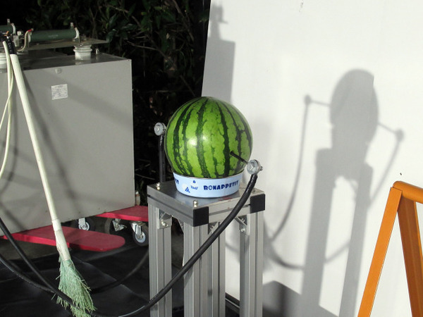 The watermelon cutting machine of the YouTuber
