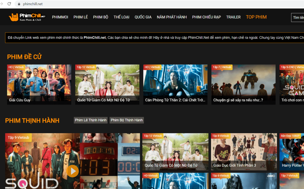 Phimchill is said to be the new interface and domain of phimmoi