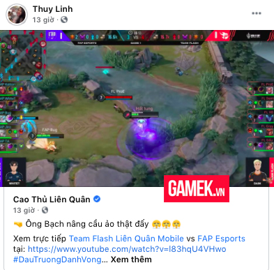 On Linh's Facebook, she didn't miss a second of her boyfriend's and Team Flash members' gameplay.