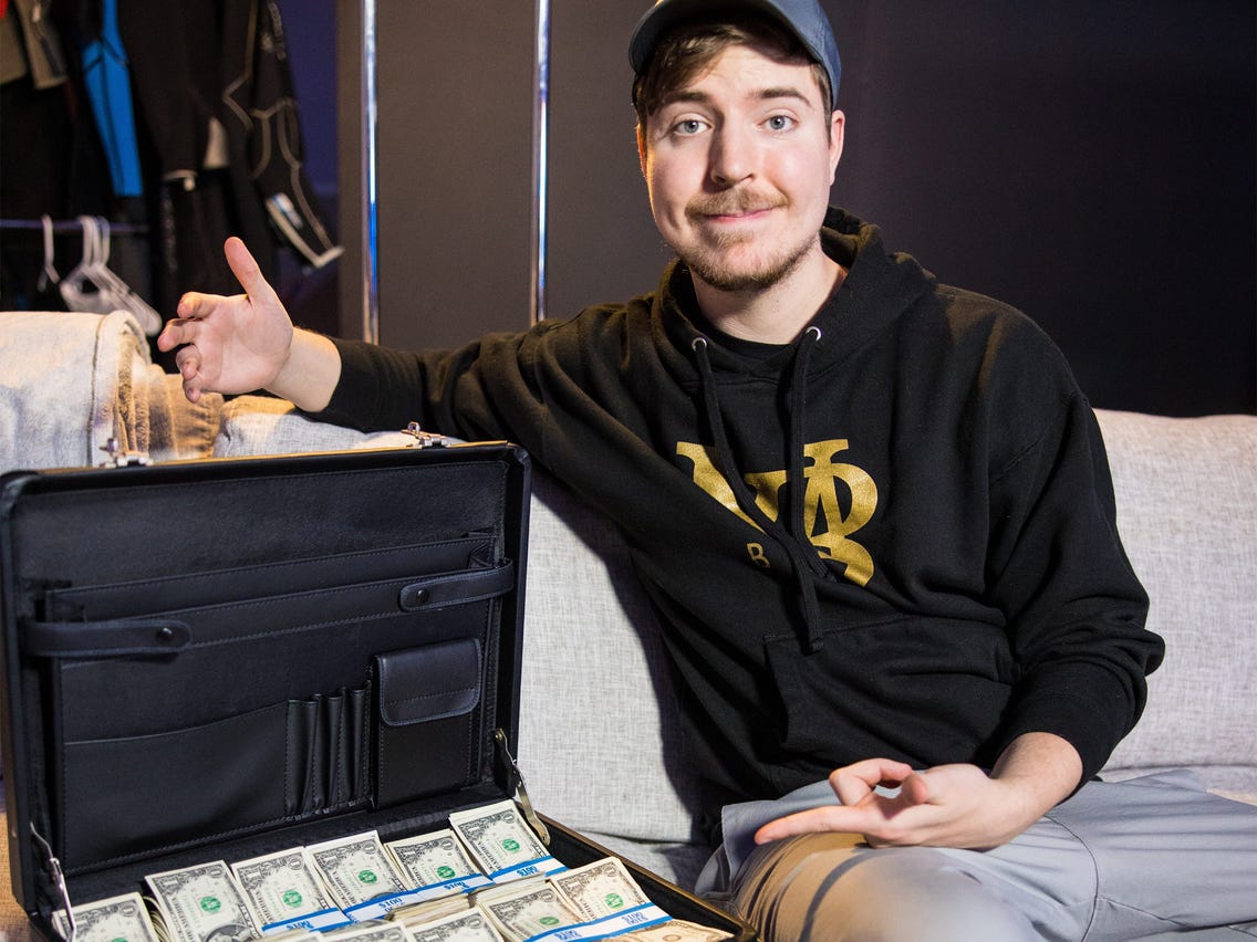 Mr Beast - one of the most famous YouTubers known for his wealth