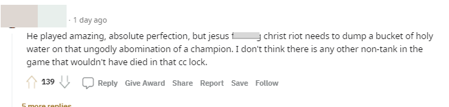 He's playing well, perfectly, but please, Riot needs to do something about this champion! I don't think any non-tank champion can survive all that damage and CC.