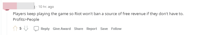 Many opinions suggest that Riot will not address this issue as they have in the past