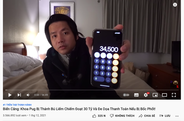While the YouTuber's vlog hits top 1 trending