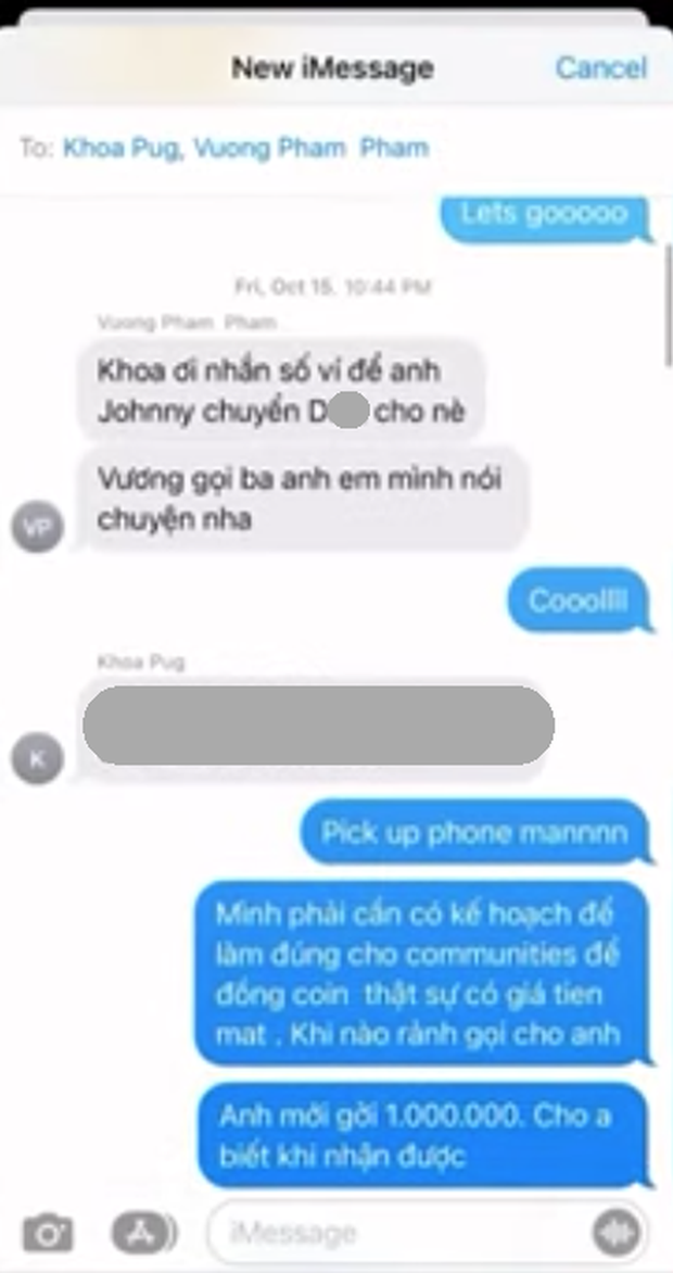 Johnny Dang surprises many by releasing the chat messages from the collaboration group