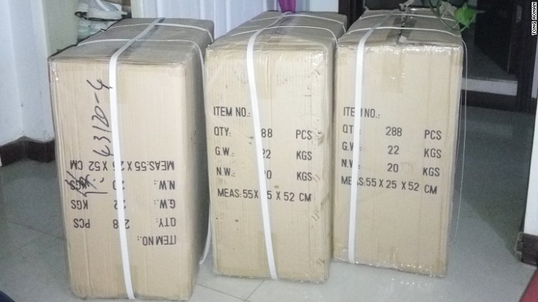Here are the boxes of Rubik's cubes he ordered