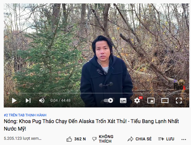 Khoa Pug's 'escape' video to Alaska