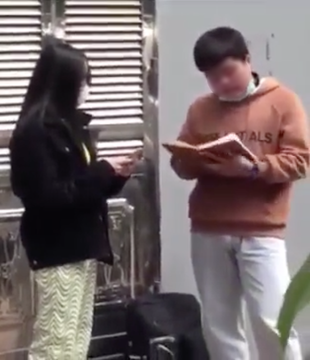 The guy with a ledger calculating with his ex-girlfriend